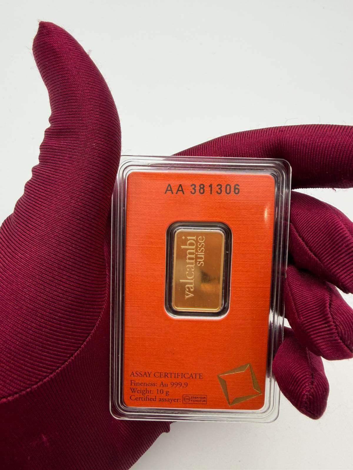 Златно кюлче Valcambi Suisse 10 г — Au 999,9. - 1208€ — Инвестиционно злато